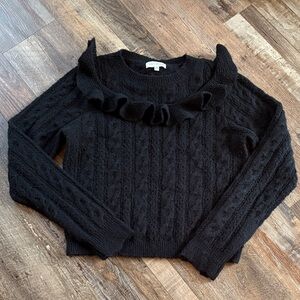 Lost + Wander Black Cable Knit Sweater